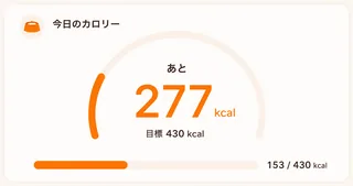 今日のカロリーの残量を表示するカード