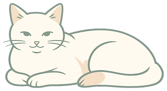 手術を受けて休んでいる猫のイラスト